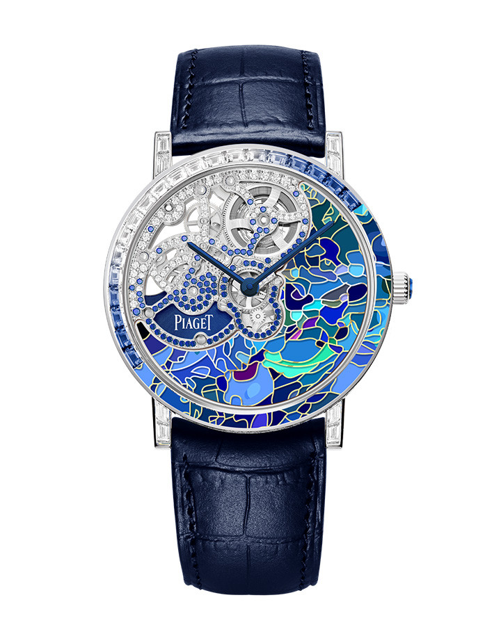 Altiplano掐絲琺瑯超薄鏤空珠寶腕錶