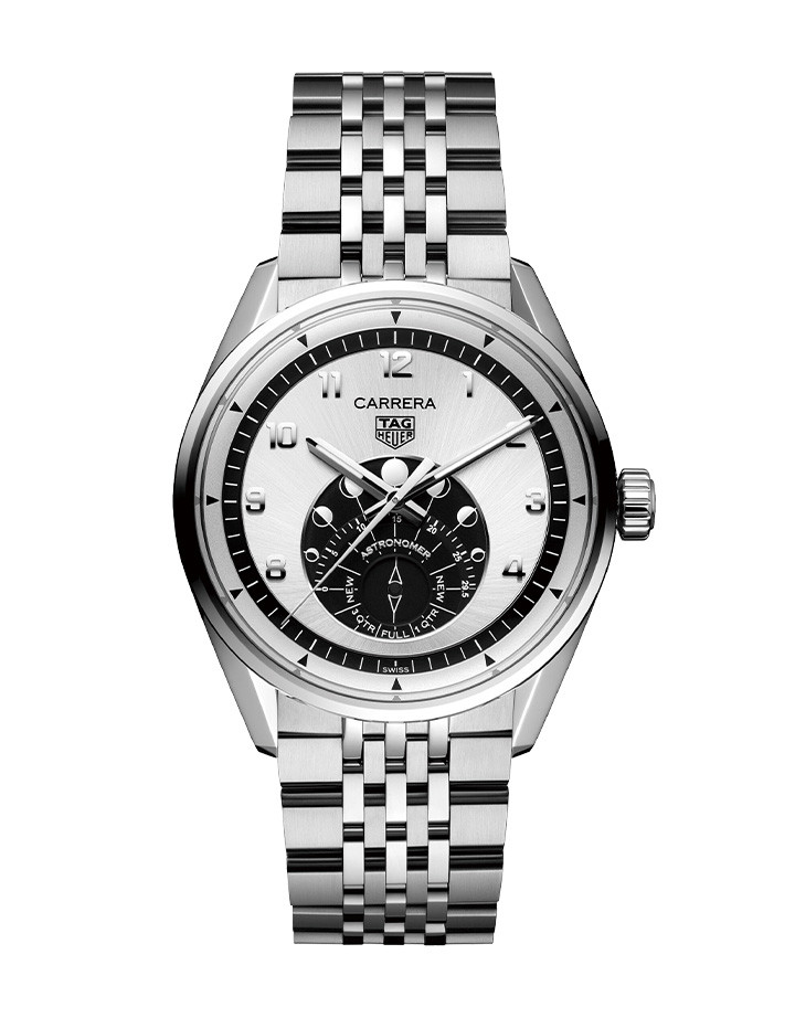 Carrera Astronomer月相腕錶銀面款